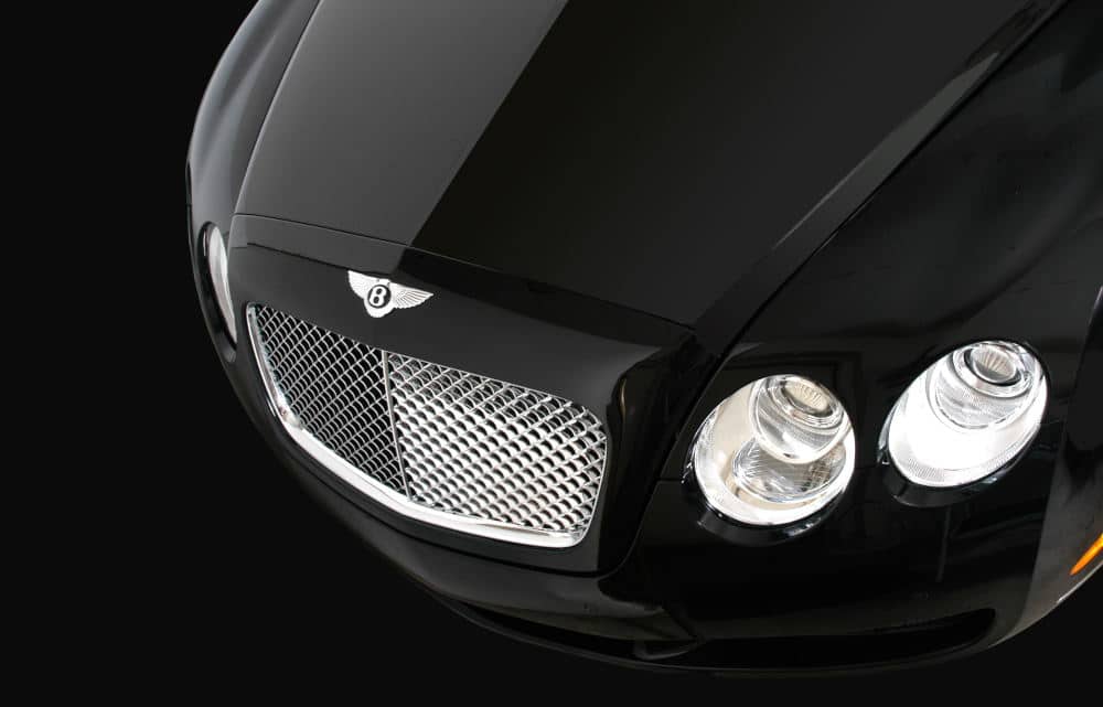 Product Photography of a stylish black Bentley car