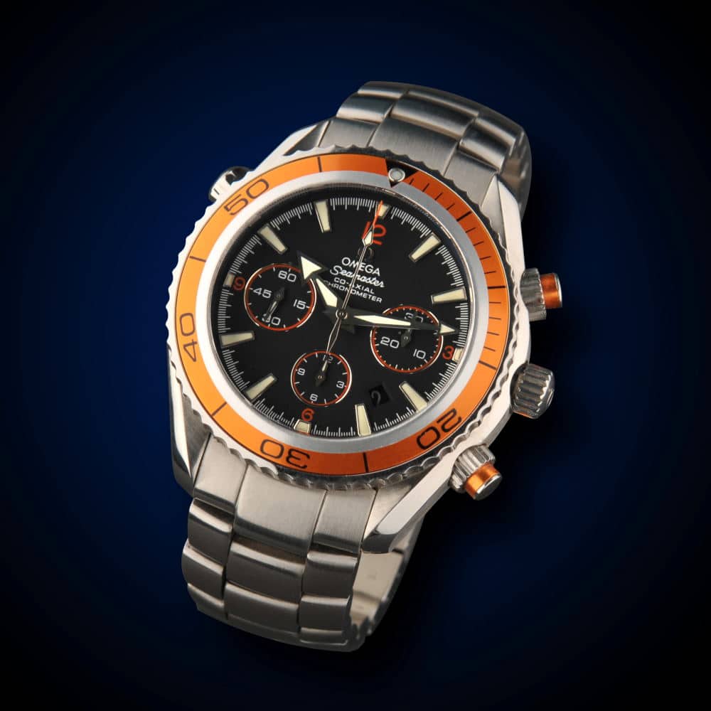 Product Photography of stylish Omega watch