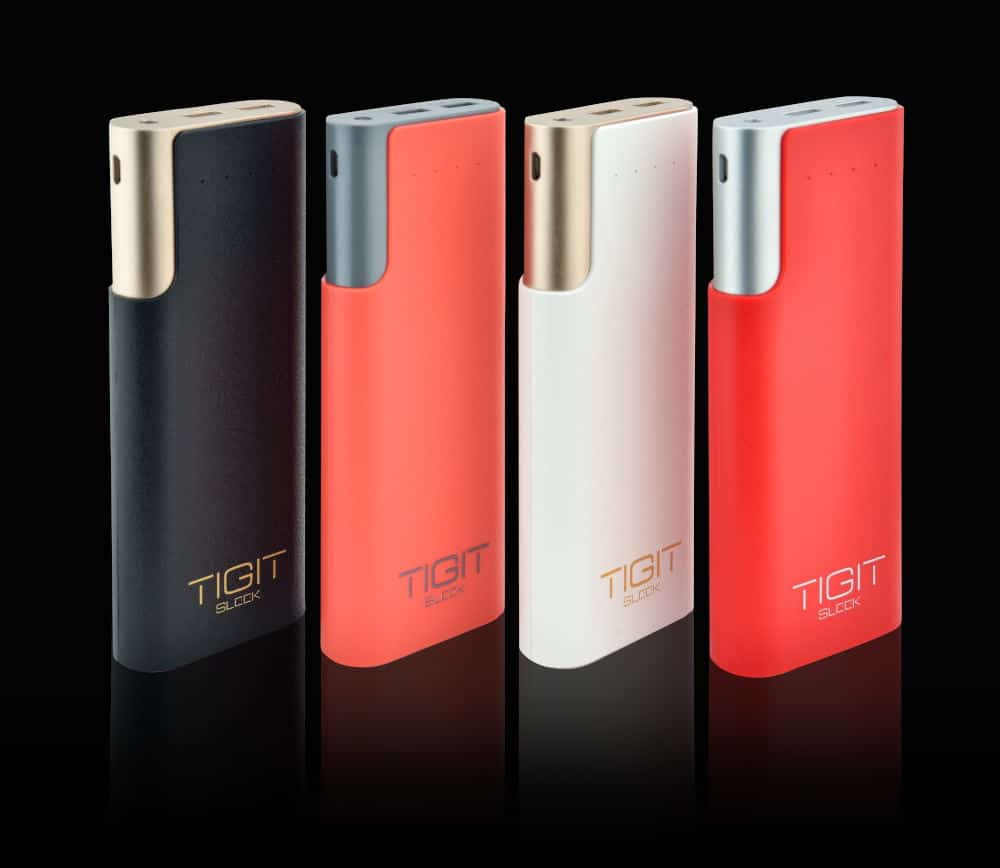 Product Photography of a colorful set of charging products