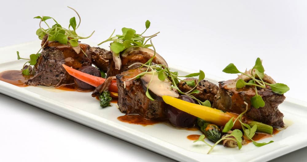 Food Photography of lamb chops plate