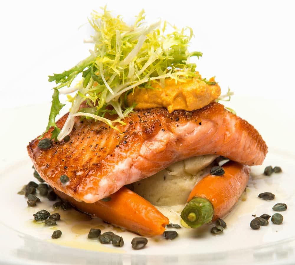 Food Photography of salmon plate